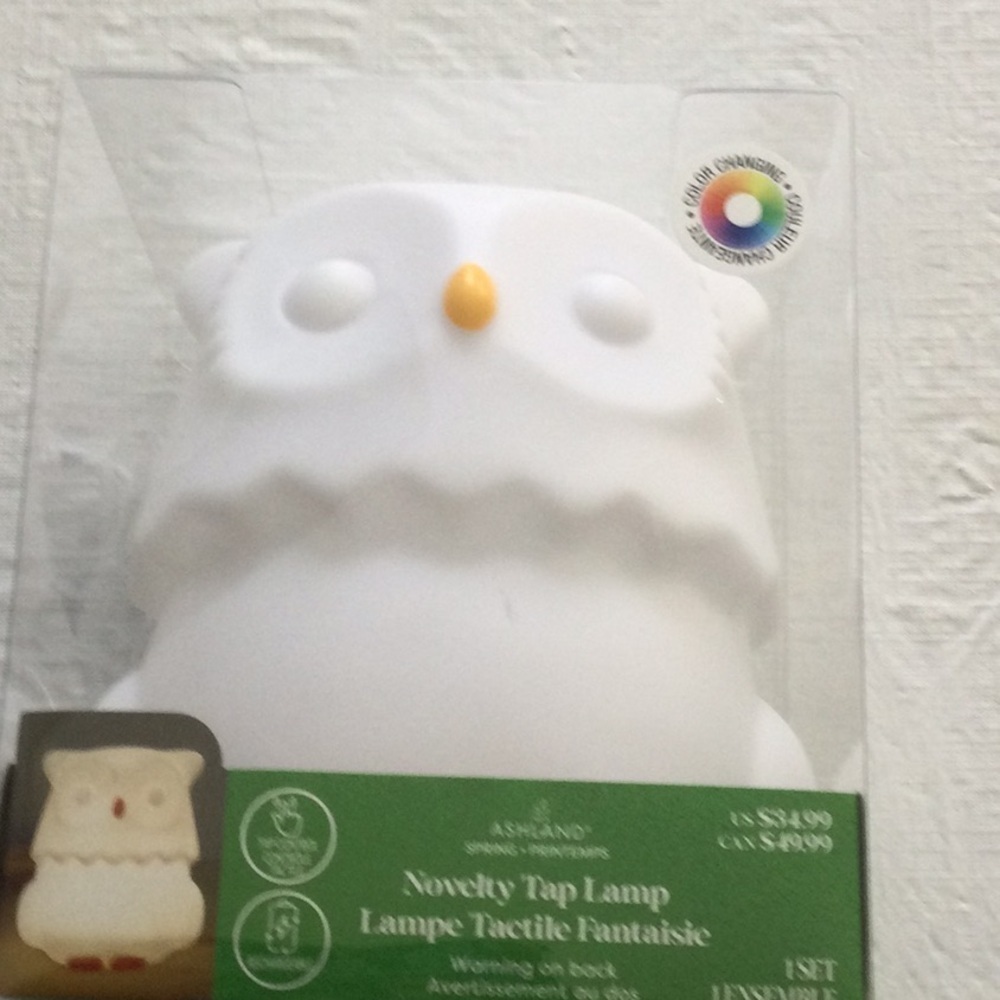 Ashland White Owl Novelty Tap Lamp